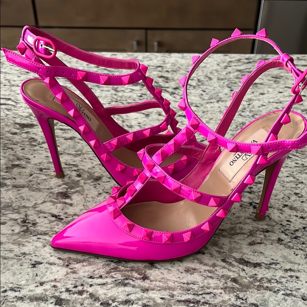 Valentino Women's Pink Studded Heels
